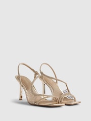 Sandalias de taco con diamantes de imitación y metacrilato de River Island - Imagen 3 de 6