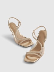 Sandalias de taco con diamantes de imitación y metacrilato de River Island - Imagen 5 de 6