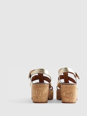 River Island Gold Fisherman Cork Platform Sandals - Image 4 of 6