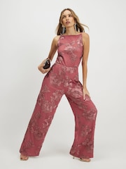 River Island Brown Cornelli Halter Neck Jumpsuit - Image 1 of 4