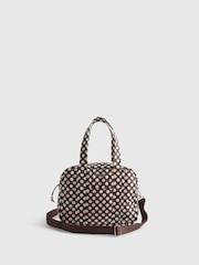 River Island Brown Polka Dot Quilted Holdall Bag - Image 1 of 6