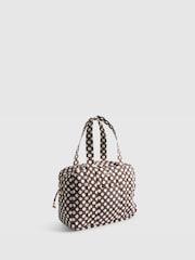 River Island Brown Polka Dot Quilted Holdall Bag - Image 2 of 6