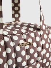 River Island Brown Polka Dot Quilted Holdall Bag - Image 4 of 6