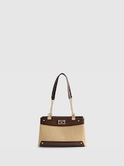 River Island Brown Raffia Chain Handle Shoulder Bag - Image 1 of 5