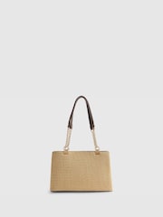 River Island Brown Raffia Chain Handle Shoulder Bag - Image 2 of 5