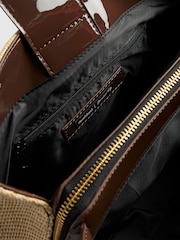 River Island Brown Raffia Chain Handle Shoulder Bag - Image 5 of 5