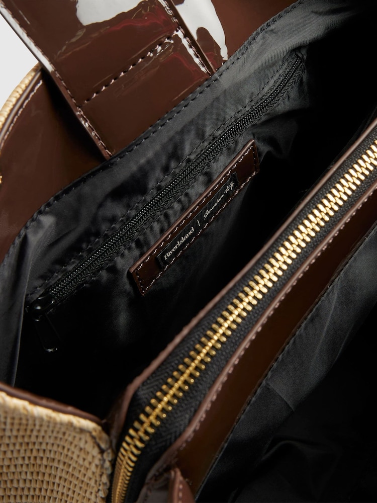 River Island Brown Raffia Chain Handle Shoulder Bag - Image 5 of 5