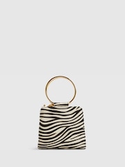 River Island Black Zebra Metal Detail Grab Bag - Image 2 of 5