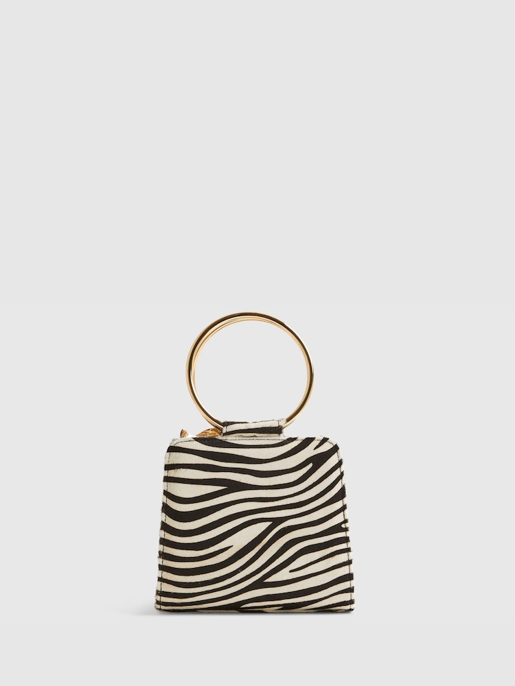 River Island Black Zebra Metal Detail Grab Bag - Image 2 of 5