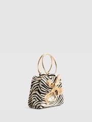River Island Black Zebra Metal Detail Grab Bag - Image 3 of 5