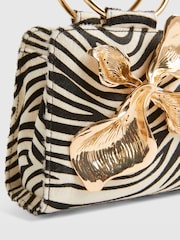 River Island Black Zebra Metal Detail Grab Bag - Image 5 of 5