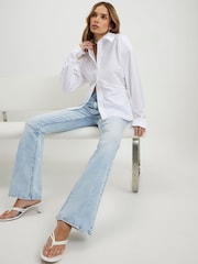 River Island Blue High Rise Sculpt Flare Jeans - Image 2 of 4