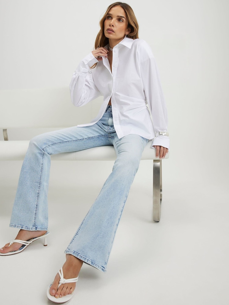 River Island Blue High Rise Sculpt Flare Jeans - Image 2 of 4