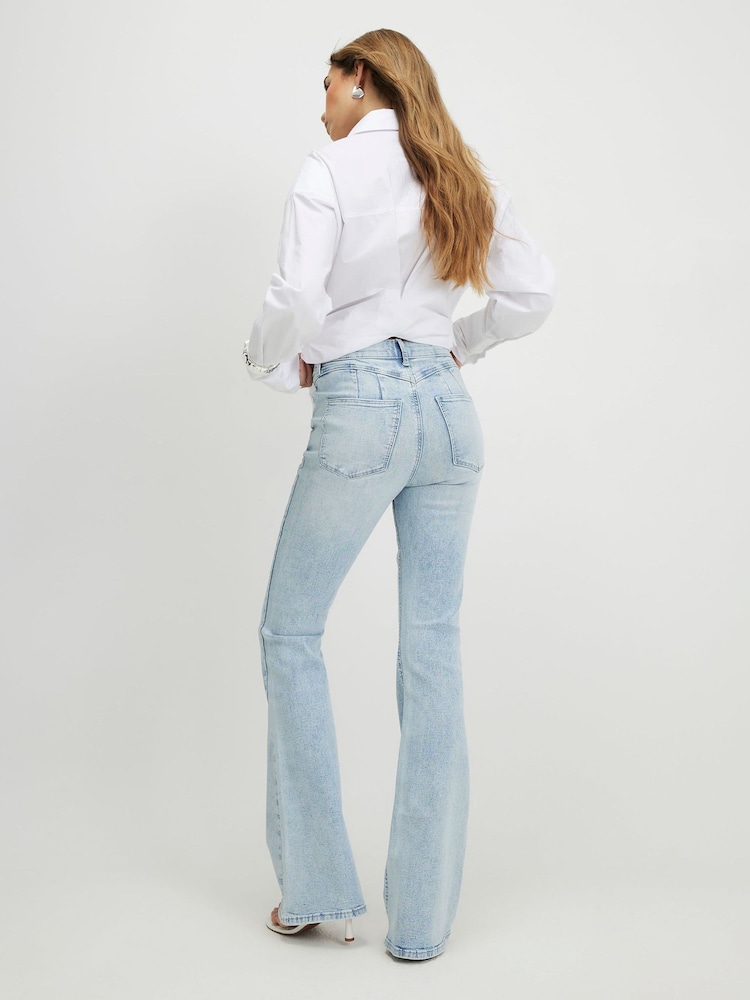 River Island Blue High Rise Sculpt Flare Jeans - Image 4 of 4