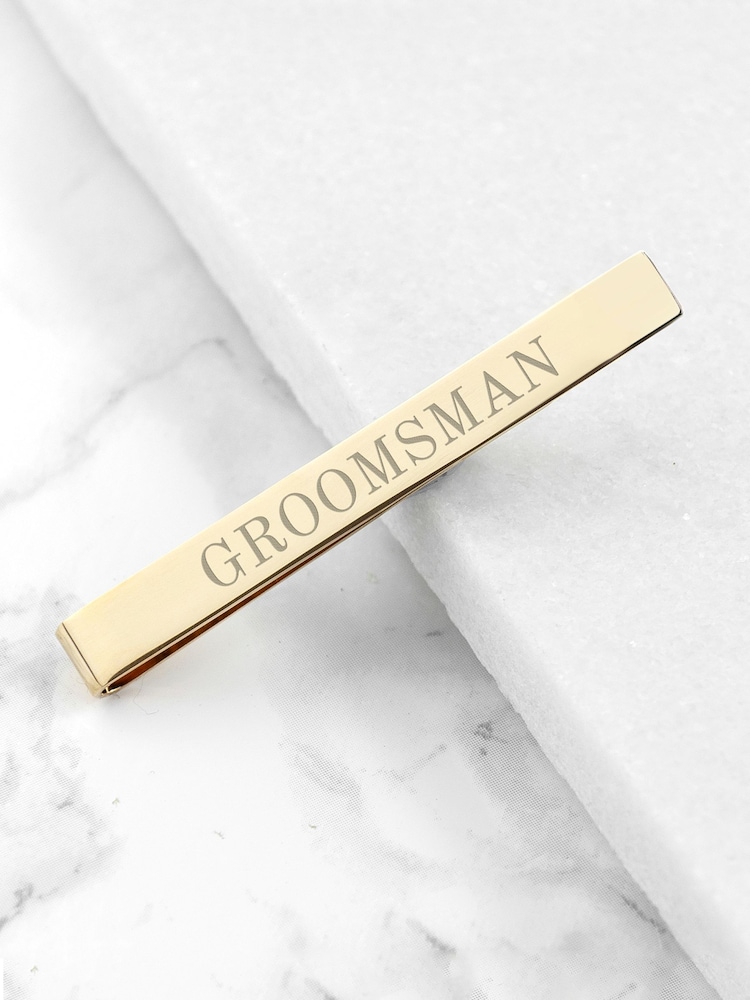 Personalised Groomsmen Tie Clip by Treat Republic - Image 2 of 3