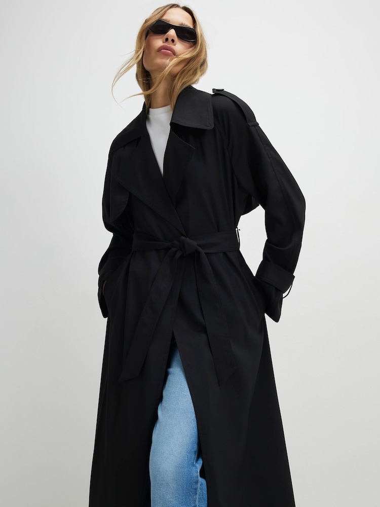 River Island Belted Longline Trench Coat - Image 1 of 4 River Island Belted Longline Trench Coat - Image 1 of 4
