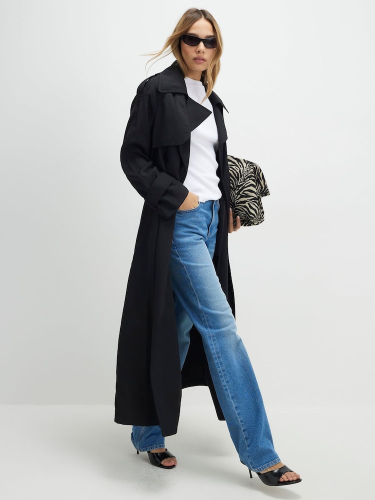 River Island Belted Longline Trench Coat - Image 2 of 4 River Island Belted Longline Trench Coat - Image 2 of 4
