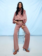 River Island Pink Funnel Neck Drawstring Hem Bomber Jacket - Image 2 of 4