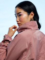 River Island Pink Funnel Neck Drawstring Hem Bomber Jacket - Image 4 of 4