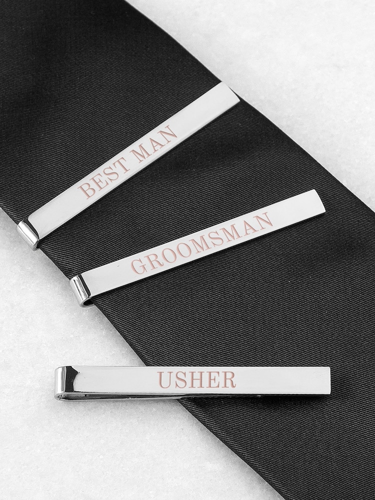 Personalised Groomsmen Tie Clip by Treat Republic - Image 1 of 5