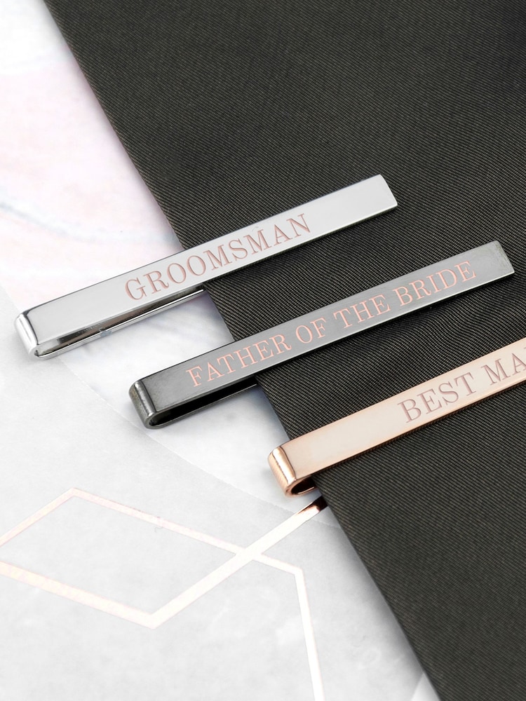 Personalised Groomsmen Tie Clip by Treat Republic - Image 2 of 5