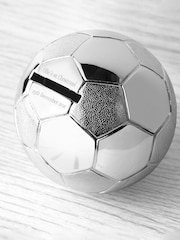 Personalised Silver Plated Football Piggy Bank by Treat Republic - Image 1 of 5