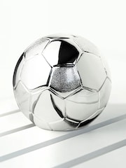 Personalised Silver Plated Football Piggy Bank by Treat Republic - Image 2 of 5