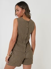 Threadbare Brown Stripe Shell Top - Image 7 of 10