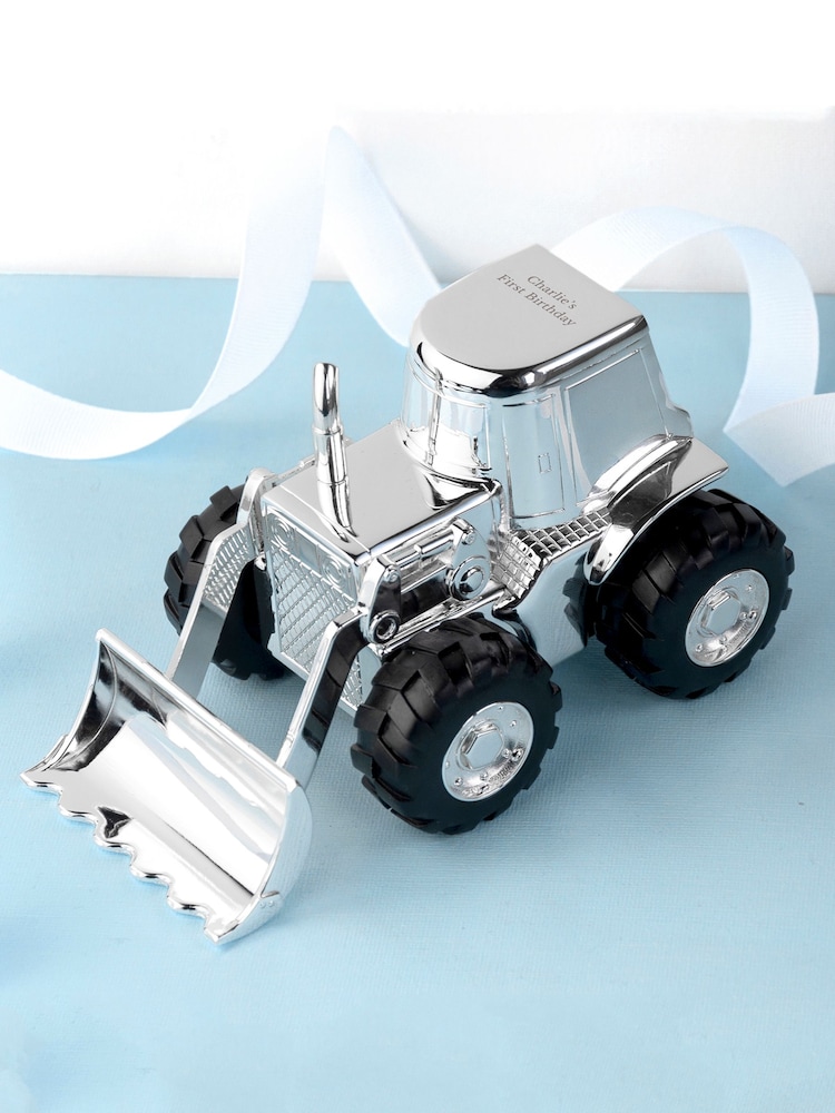 Personalised Silver Plated Digger Money Box by Treat Republic - Image 1 of 6 Personalised Silver Plated Digger Money Box by Treat Republic - Image 1 of 6