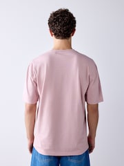 Rose pâle - Coupe ample - T-shirt en coton Essential Col rond - Image 3 de 7
