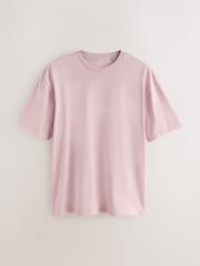 Rose pâle - Coupe ample - T-shirt en coton Essential Col rond - Image 5 de 7