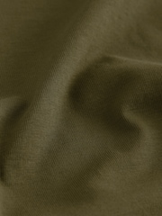 Army Green Slim Fit Essential Crew Neck Cotton T-Shirt - Image 6 of 7