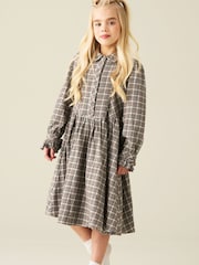 Angel & Rocket Brown Marcia Check Shirt Dress - Image 1 of 6