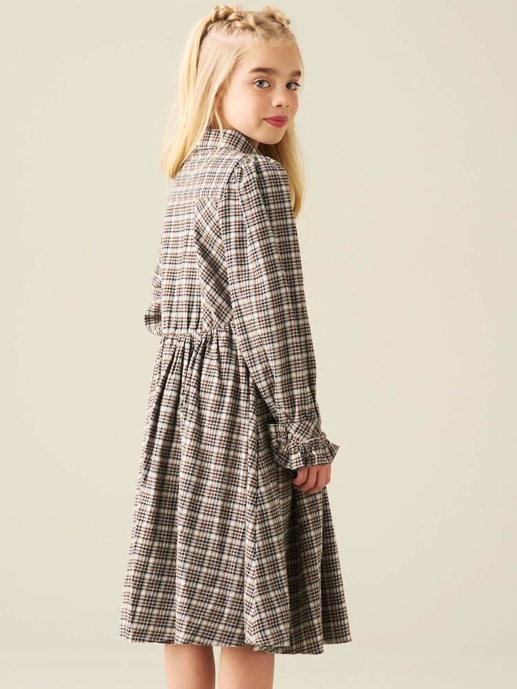 Angel & Rocket Brown Marcia Check Shirt Dress - Image 2 of 6