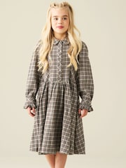 Angel & Rocket Brown Marcia Check Shirt Dress - Image 3 of 6