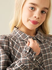 Angel & Rocket Brown Marcia Check Shirt Dress - Image 4 of 6