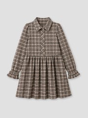 Angel & Rocket Brown Marcia Check Shirt Dress - Image 5 of 6