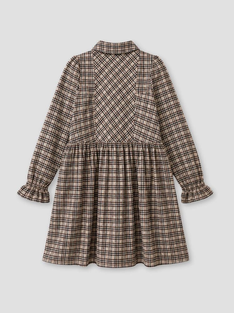 Angel & Rocket Brown Marcia Check Shirt Dress - Image 6 of 6