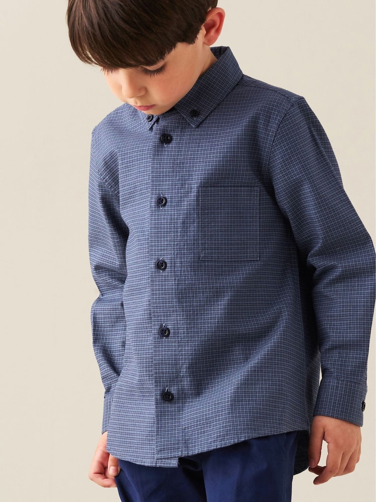 Angel & Rocket Blue Nico Micro Check Shirt - Image 1 of 7