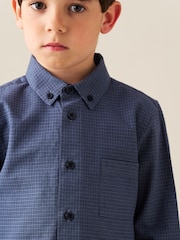 Angel & Rocket Blue Nico Micro Check Shirt - Image 4 of 7