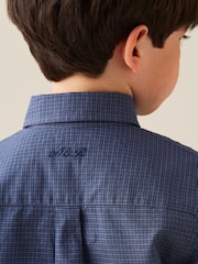 Angel & Rocket Blue Nico Micro Check Shirt - Image 5 of 7