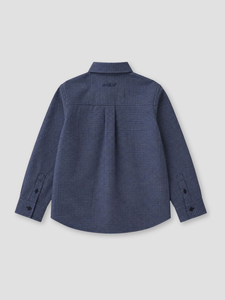 Angel & Rocket Blue Nico Micro Check Shirt - Image 7 of 7