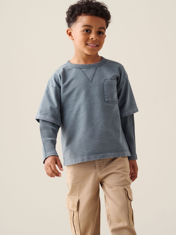 Asul - Angel & Rocket Kyle Layered Sweatshirt - Larawan 1 ng 7