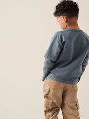 Asul - Angel & Rocket Kyle Layered Sweatshirt - Larawan 3 ng 7