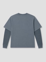 Asul - Angel & Rocket Kyle Layered Sweatshirt - Larawan 7 ng 7