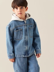 Angel & Rocket Sid Hooded Denim Jacket - 6суретінің 4 суреті