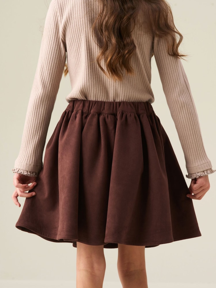 Angel & Rocket Brown Annie Suedette Skirt - Image 4 of 4 Angel & Rocket Brown Annie Suedette Skirt - Image 4 of 4
