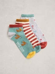 White Stuff Green Palm Trainer Socks 3 Pack - Image 1 of 2