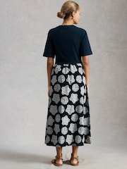 White Stuff Blue Shay Jersey Mix Dress - Image 3 of 6