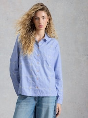 White Stuff Blue Embroidered Sophie Shirt - Image 1 of 6